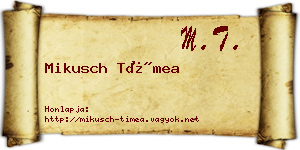 Mikusch Tímea névjegykártya